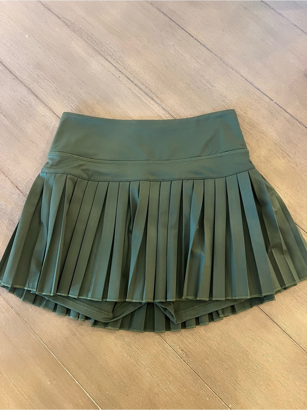 Women's Olive Green Pleated Mini Skort